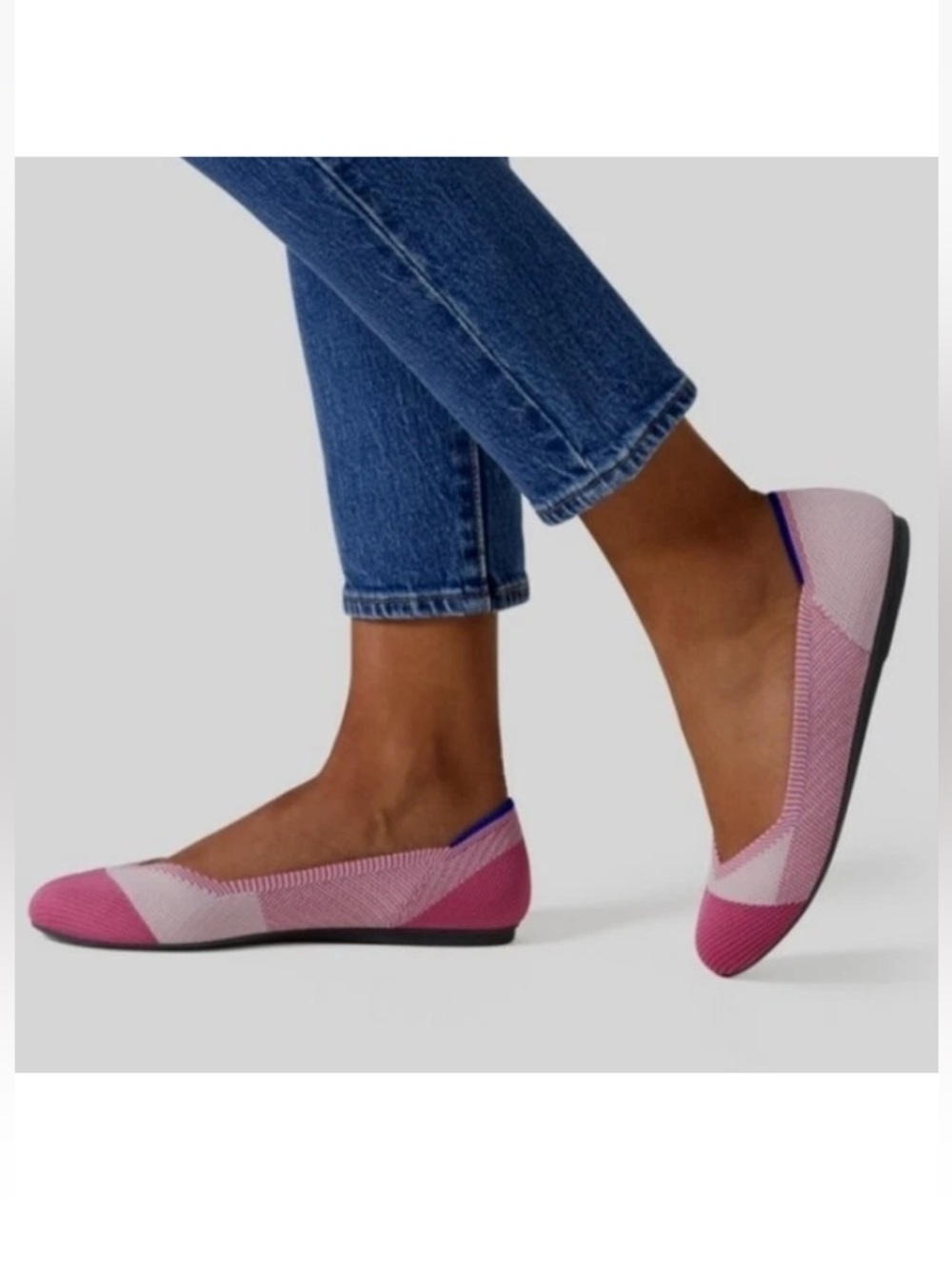 Rothy's Pink Captoe Flats Breast Cancer Awareness Retired NEW S-541 Sz 12 - Picture 2 of 10